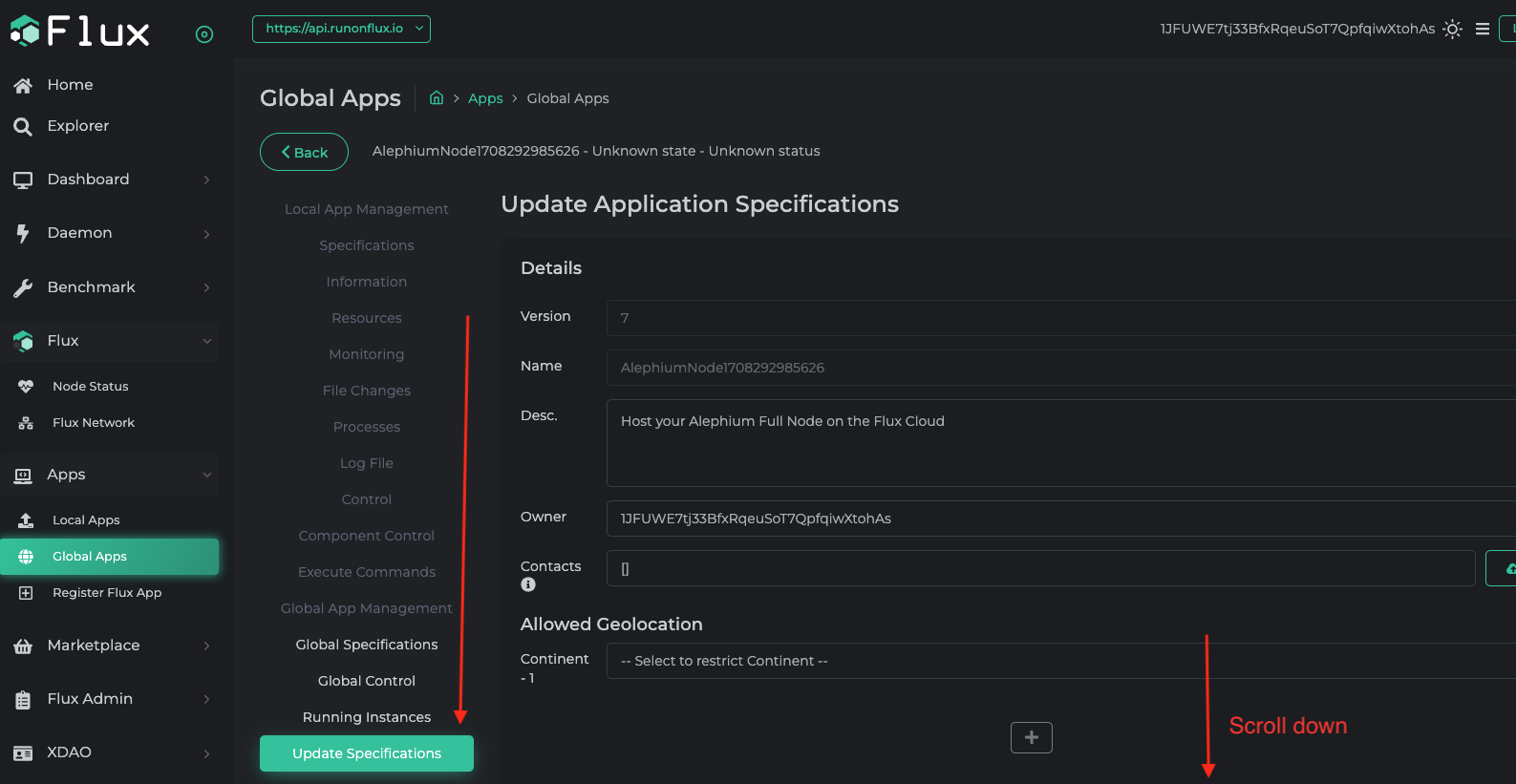 Update specifications